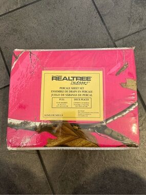 Realtree Pink Camo Percale Sheet Set size Full